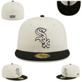 Chicago White Sox Fitted Hat with Cream Crown and Black Visor
